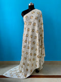 White Phulkari Dupatta