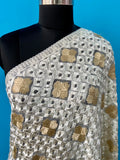 White Phulkari Dupatta