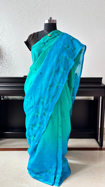 Double Shade Phulkari Saree