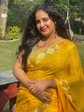 Yellow Phulkari Saree