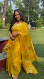 Golden Phulkari Saree