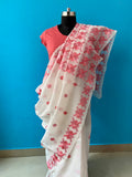 White Hand Embroidery SAree