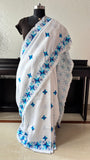 White Phulkari Saree