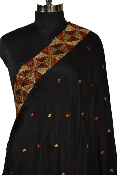 Black Phulkari Saree