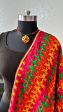 Red Phulkari Dupatta