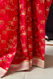 Red Phulkari Saree