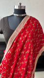 Red Phulkari Saree