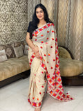 Hand Embroidered Phulkari Saree