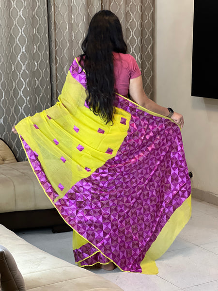 Hand Embroidered Phulkari Saree