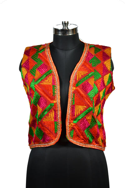 Phulkari Jacket (Waistcoat) Hand Embroidery