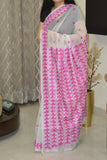 JustPhulkari Pink Saree