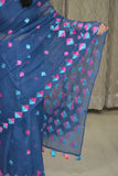 Just Phulkari Blue Saree