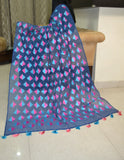 Just Phulkari Blue Saree