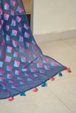 Just Phulkari Blue Saree