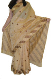 JustPhulkari Beige Saree