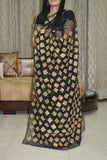 Black Hand Embroidery Saree