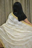 Just Phulkari White Saree
