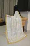 Just Phulkari White Saree