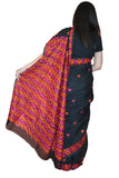 Just Phulkari Black Saree