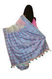 Just Phulkari White Saree