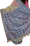Just Phulkari White Saree