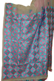 Just Phulkari White Saree