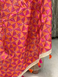 Hand Embroidery Phulkari Saree