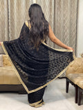 Black Phulkari Saree