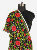 JustPhulkari Black Stole