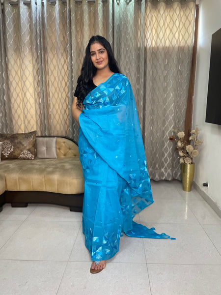 Justphulkari.com blue saree