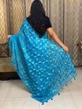 Hand Embroidery Blue Saree