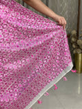 Just Phulkari White Saree