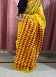 Yellow Phulkari Saree