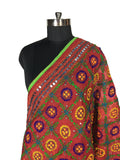 JustPhulkari Rust Dupatta