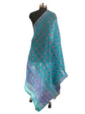 Just Phulkari Blue Dupatta