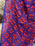 Blue Phulkari Saree