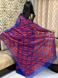 JustPhulkari Blue Saree