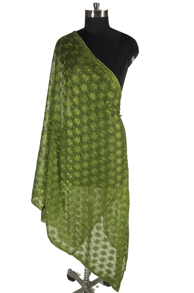 Just Phulkari Mehndi Color Dupatta