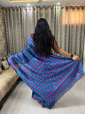 Justphulkari Blue Saree