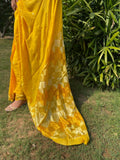Justphulkari Yellow Saree