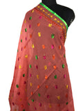Hand Embroidery Red Dupatta JustPhulkari
