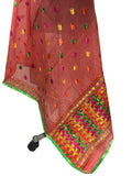 Hand Embroidery Red Dupatta JustPhulkari