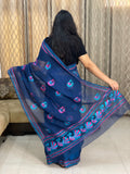 Peacock Motif Hand Embroidered Phulkari Saree